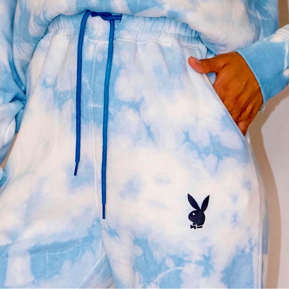 Playboy blue tie dye hoodie Clearance